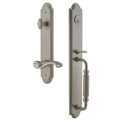 Arc Handleset with Deadbolt and Portofino Door Lever and Rosette