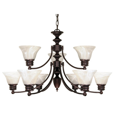 Charmaine 9 - Light Dimmable Tiered Chandelier