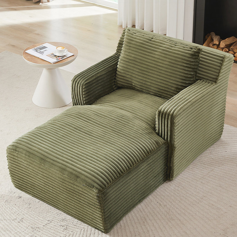 Méridienne intérieure simple, revêtement en velours côtelé moderne, aucun assemblage requis, canapé-lit confortable pour le salon, le bureau, l’appartement