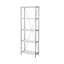 Bibliothèque contemporaine de style industriel noir / blanc avec 5 tablettes en bois franc d'ingénierie pour toute bibliothèque