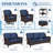 11-Person Outdoor Patio Conversation Rattan Seating Group With Blue Cushions-1955761559