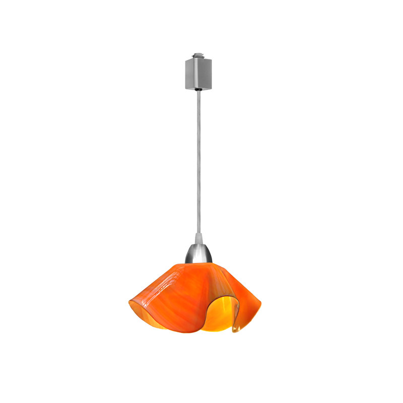 Luminaire suspendu Dale, Petit, Nickel, Tangerine orange