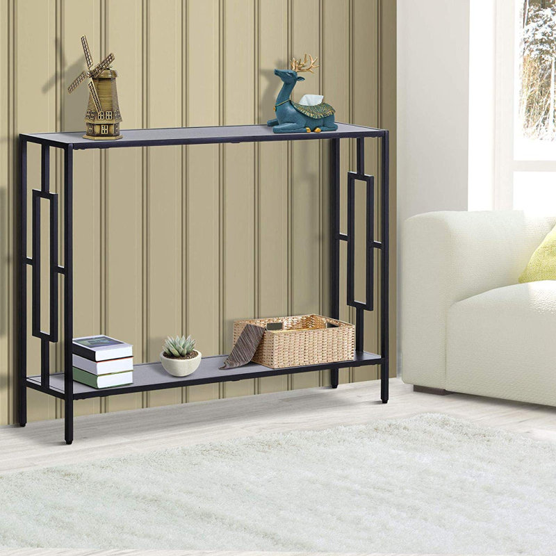 Paullina 106cm Console Table, Black, Grey