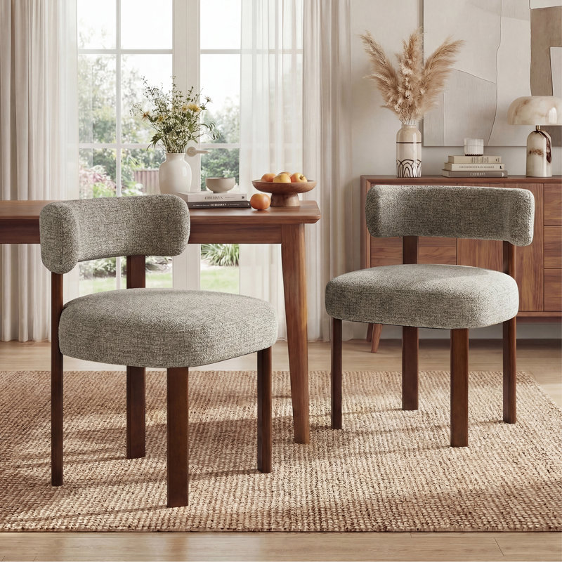 48.5cm H Upholstered Upholstered Back Side Chair, Fabric Camel