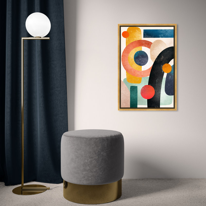 «Bright Shapes», reproduction d'impression sur toile, H 24 po x l 16 po x P 1,5 po, Toile encadrée d'or