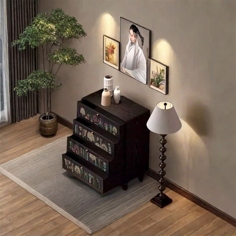 Spacious Ash Wood Cabinet with 4 Drawers