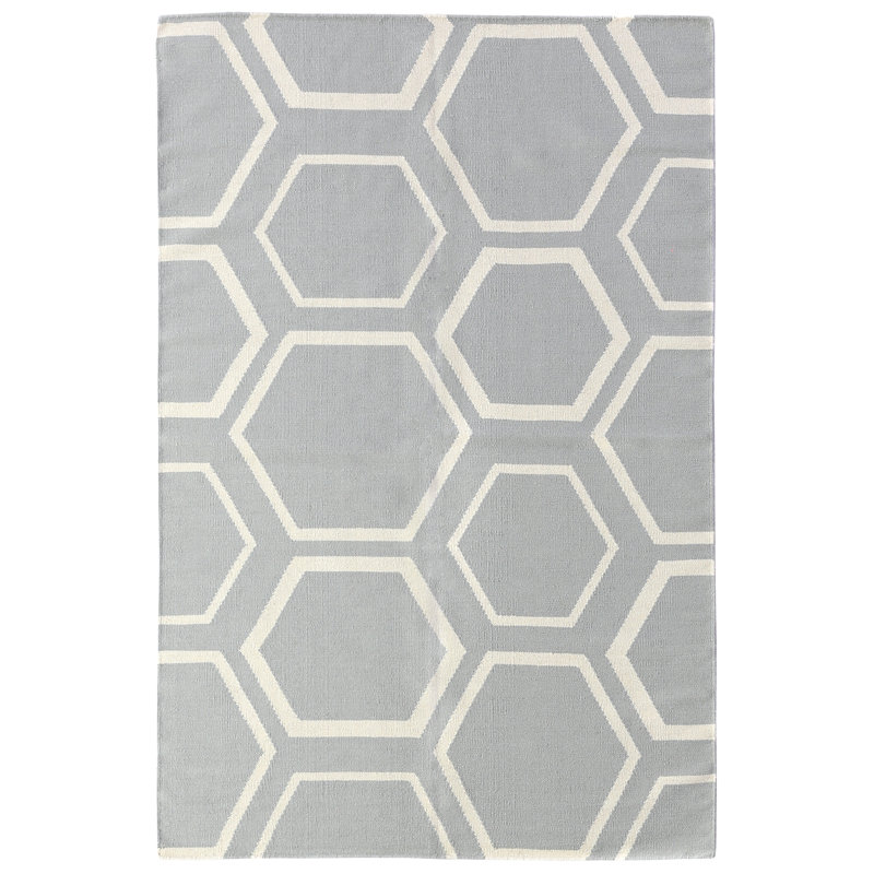 Wool Geometric Indoor Rug, Rectangle 5' x 8'