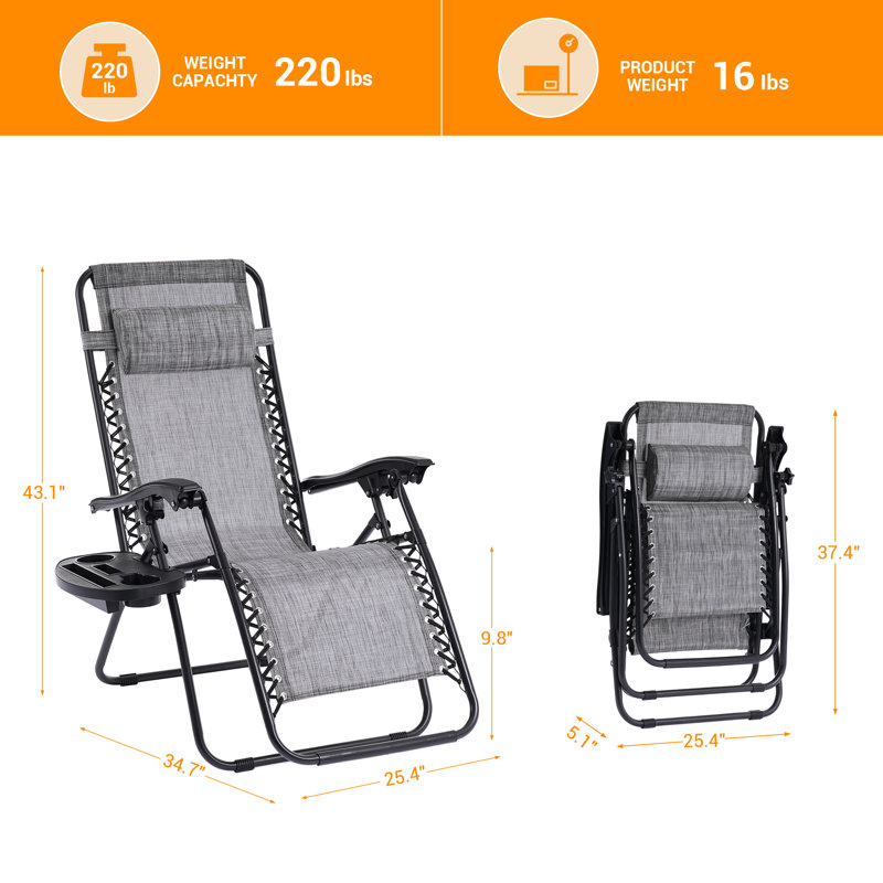 Fauteuil inclinable zéro gravité Dailah, Gris