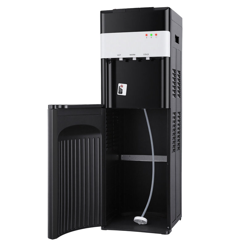 Distributeur d'eau refroidisseur d'eau à chargement par le bas - 3 réglages de température - eau chaude, froide et ambiante, armoire en acier inoxydable durable, chargement par le bas