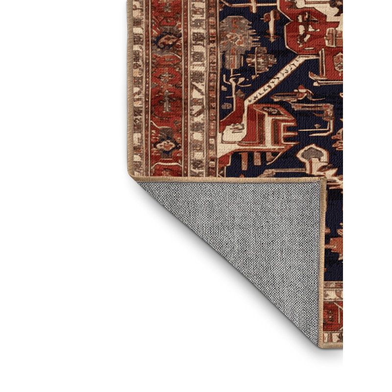 Machine Washable Persian Brown Area Rug, Square 8'
