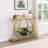 Kitchen Bar Cart With Wine Rack Tempered Glass Metal Frame Wine Storage-110746723