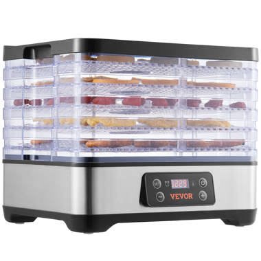 Electric Countertop Food Dehydrator Machine - 350-Watt Premium Multi-Tier  Meat Beef Jerky Maker Fruit/Vegetable Dryer w/ 4 Stainless Steel Trays,  Digital Timer, Temperature Control - NutriChef NCDH4S 