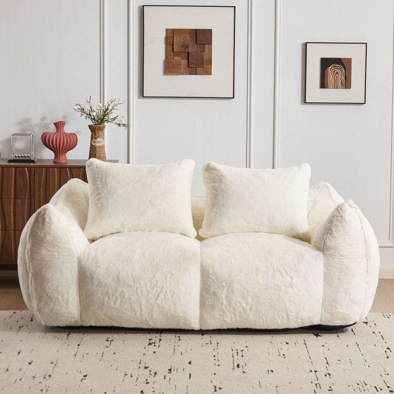  Fauteuil à billes moelleux et moelleux, fauteuil surdimensionné Chase à l'intérieur pour la chambre à coucher du salon, aucun assemblage requis Fauteuil de lecture confortable avec coussins