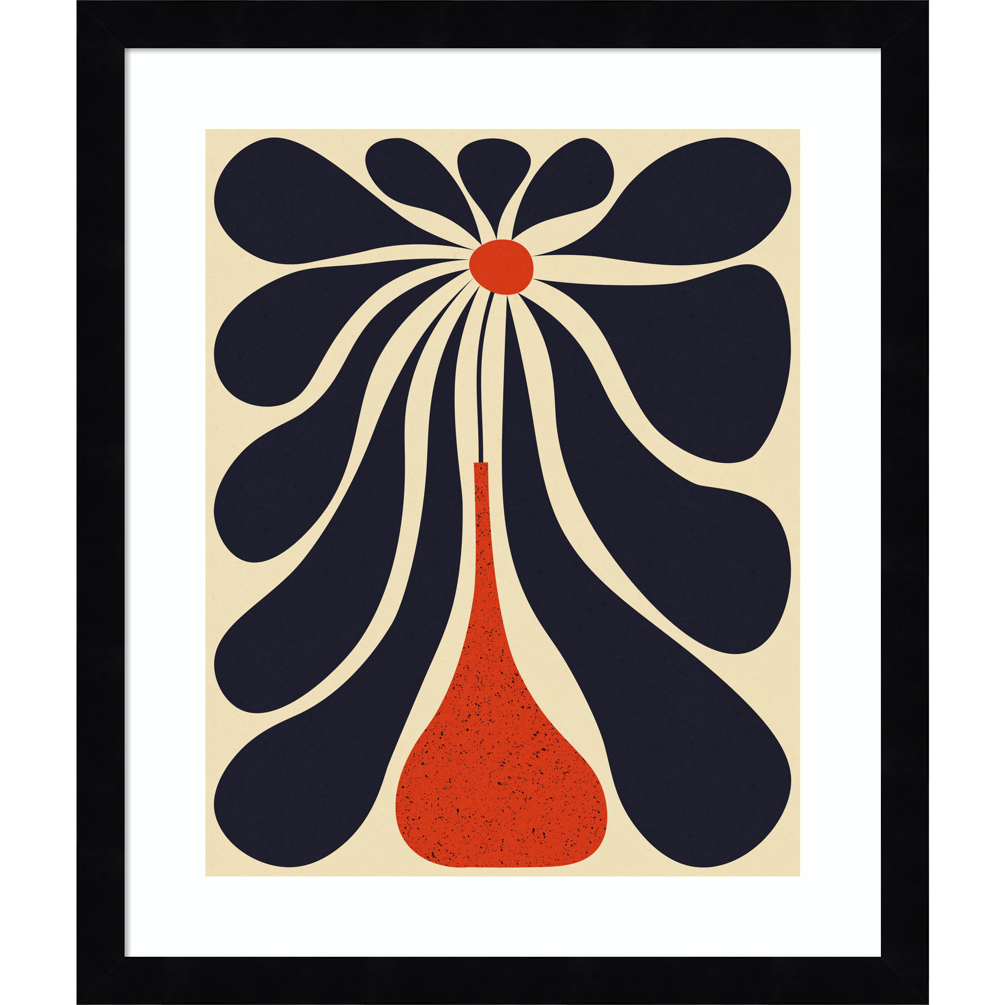 Lazy Flower by Alisa Galitsyna Wood Framed Wall Art Print, 17" H x 15" W, Black Framed