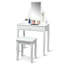 Ensemble de coiffeuse en bois massif avec tabouret et miroir Wegate-1954793937