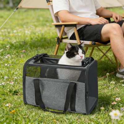 Pet Carrier For Large Cats, Soft-Sided Cat Carrier For Medium Big Cats And Puppy Up To 25Lbs, Washable Dog Carrier Privacy Protection For Home Outdoor Travel