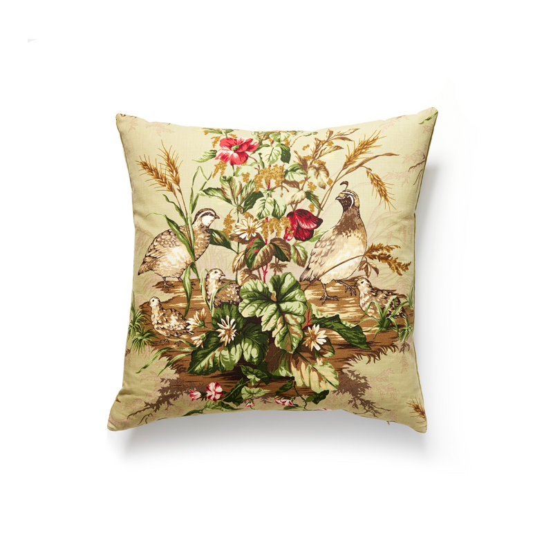 Edwins Covey Linen Square Indoor/Outdoor Pillow Cover & Insert, Multi On Willow