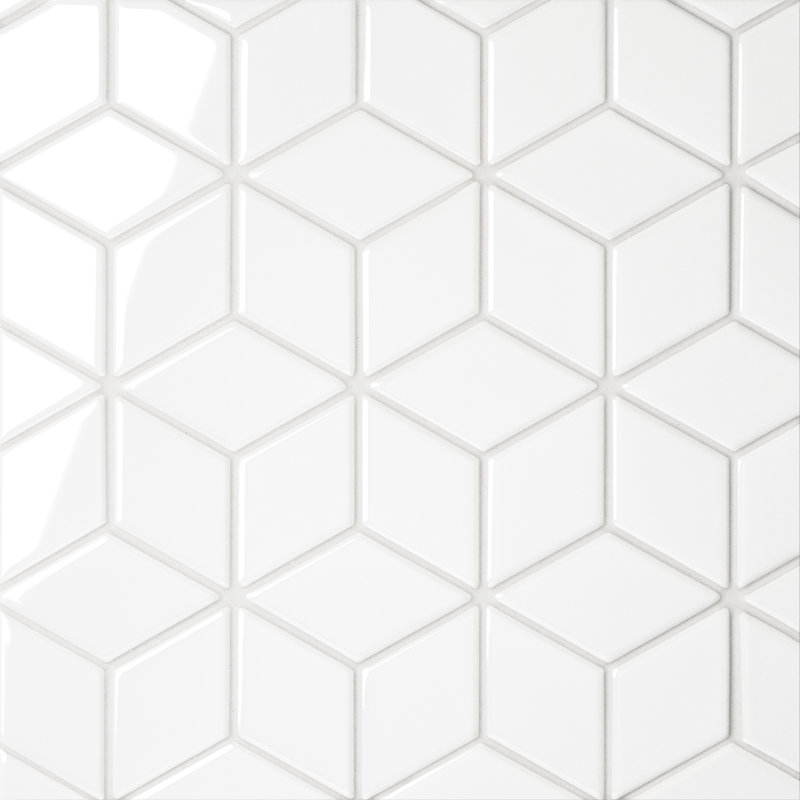 Carreau de porcelaine à motif de mur et de sol 11 po x 12 po Le Cafe, Blanc