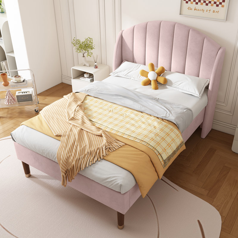 Upholstered Storage Bed, Pink