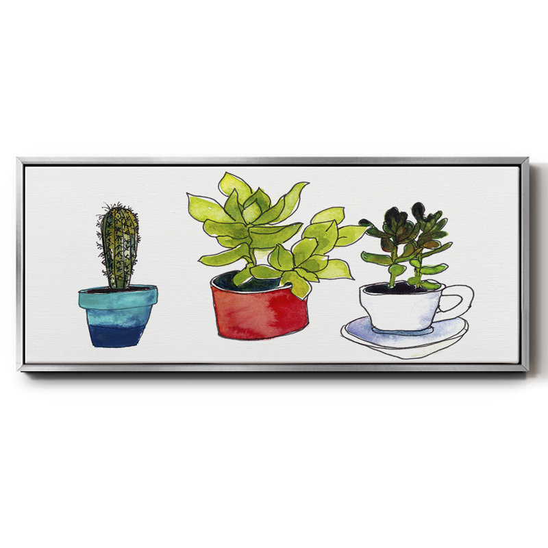 Vibrant Succulents II - toile encadrée, H 12 po x l 30 po