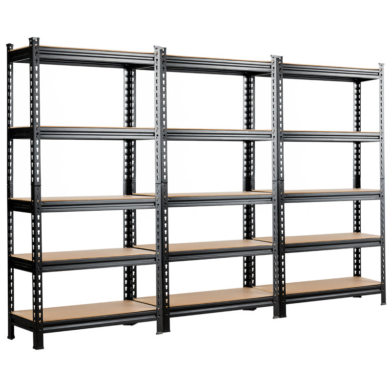 Tablettes de rangement Newquay, Brun/noir, H 60 po x l 90 po x P 12 po