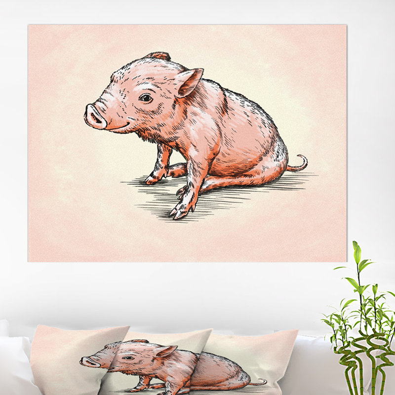 « sourire porc », impression, H 30 po x l 40 po x P 1,5 po, Toile tendue