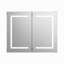 80cm W Double Door Bathroom Mirror Cabinet with LED Lights & Smart Memory, Wall Mounted Illuminated Medicine Cabinet with Touch Switch, White, 80x13.5x60cm