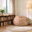 Fauteuil à billes en mousse déchiquetée de 5 pi pour enfants et adultes, housse en microsuède amovible, canapé de plancher pour lire dans la chambre à coucher, rouge-400577552