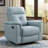 Rem Swivel Glider Manual Reclining Chair, Light Blue Top Grain Leather-119044018