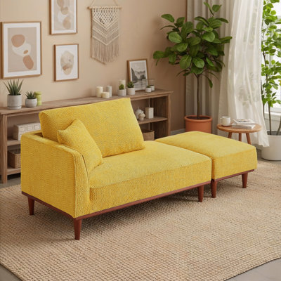 Chaise longue et tabouret rembourrés Finken