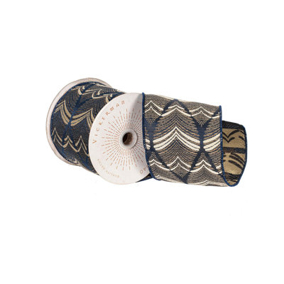 4"x10yd Feather Leaf Ribbon.