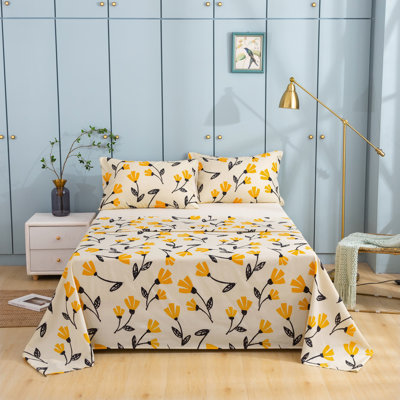 Ensemble de draps tulipes crème et jaunes