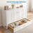 Queen Murphy Bed Cabinet With USB Charging Station & Privacy Drawer For Guest Room-620889668