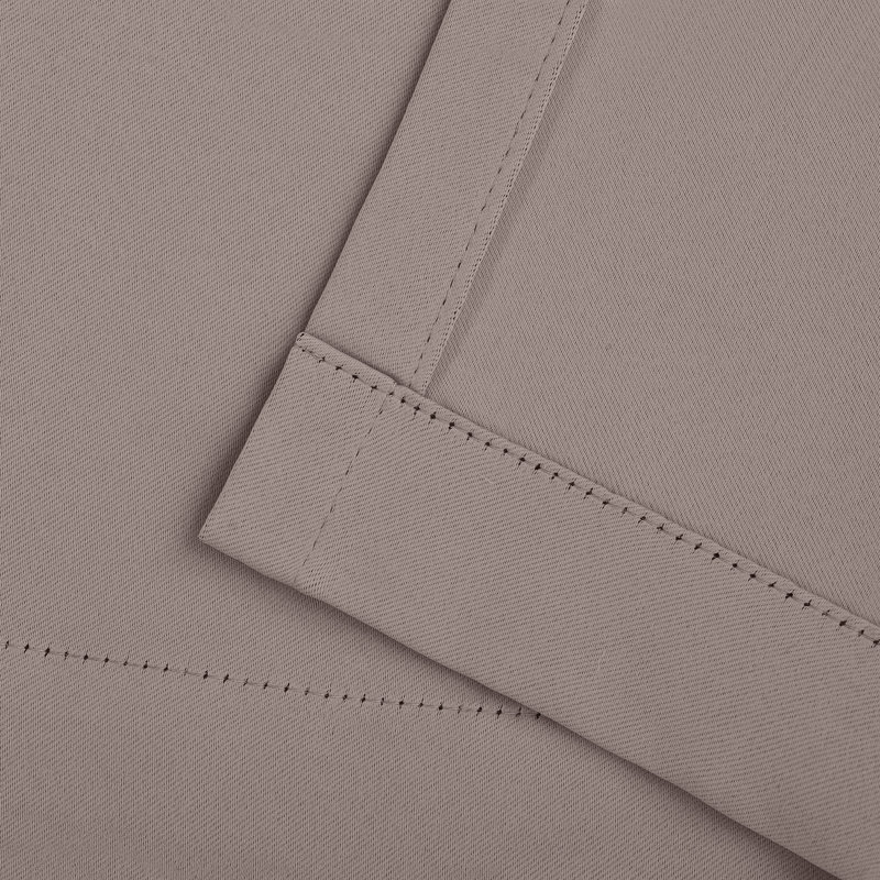 Moriah Millendon Solid Modern Polyester Room Darkening Curtain Pair, Taupe, 26" W x 63" L