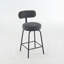 Ensemble de tabourets de bar rembourrés en métal avec accoudoirs Boucle-1273556623