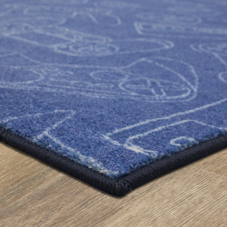 Toulouse Solid Color Machine Tufted Polyester Indoor / Outdoor Area Rug in Indigo Blue Set Eider & Ivory Rug Size: Rectangle 2' x 4