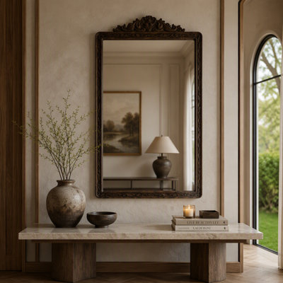 Antique Wall Mirror - Decorative Mirror for Entryway Living Room or Bathroom Vanity