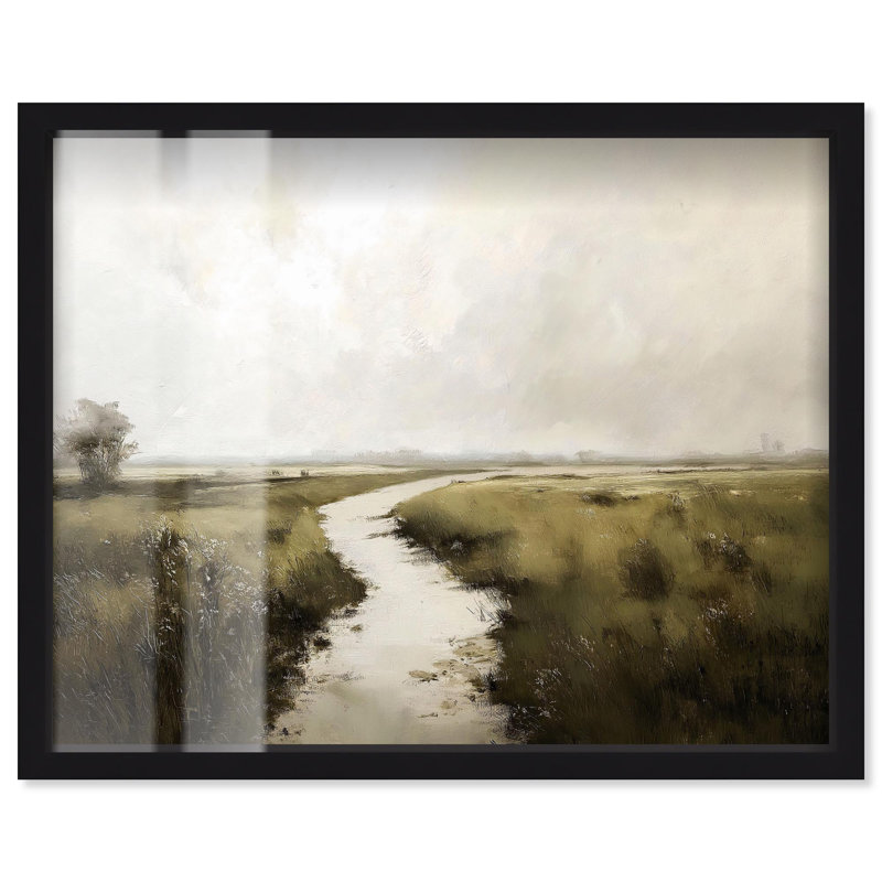 «Grassline Reflections Shadowbox Print» par Art Remedy, H 25 po x l 31 po, Noir