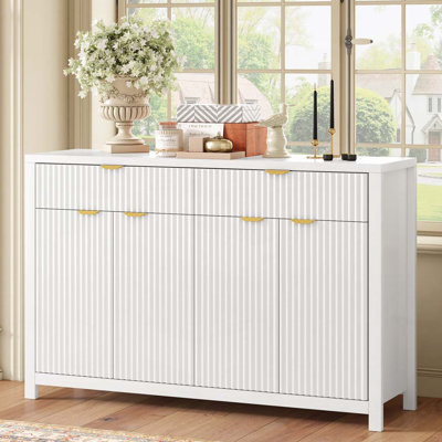 Wave Pattern Sideboard Cabinet With Drawers