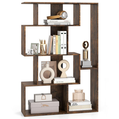 Open-Back Geometric Bookshelf Home 6-Cube Large Bookcase