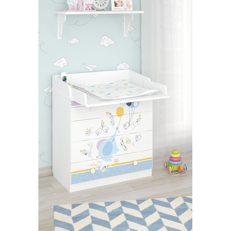 Changing dresser 800, white, Elephant with balloon