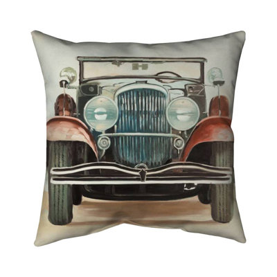Old 1920s luxury car - 18"x18" Throw pillow cover - Poly twill - Print on demand