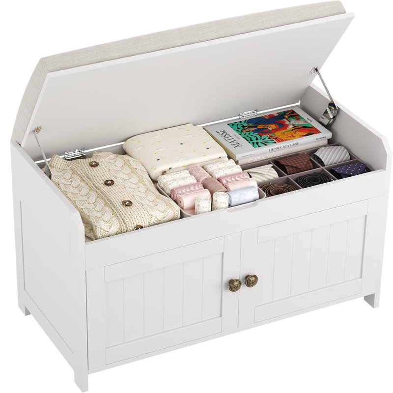 6 Pair Shoe Storage Bench, White