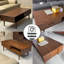 Table basse rectangulaire en bois massif noyer-321443429