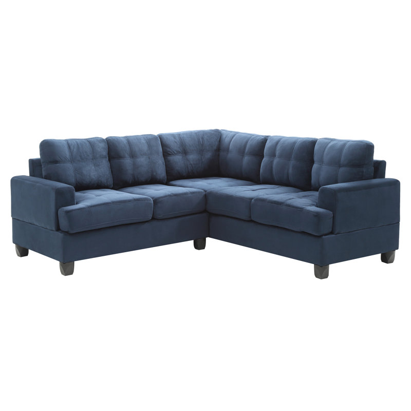 Penta Sandridge Sectional, Navy Blue Polyester Blend