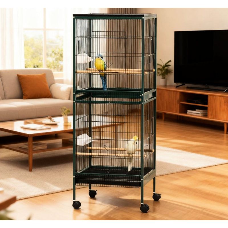 Cage à oiseau grande volée de 55 pouces PawHut