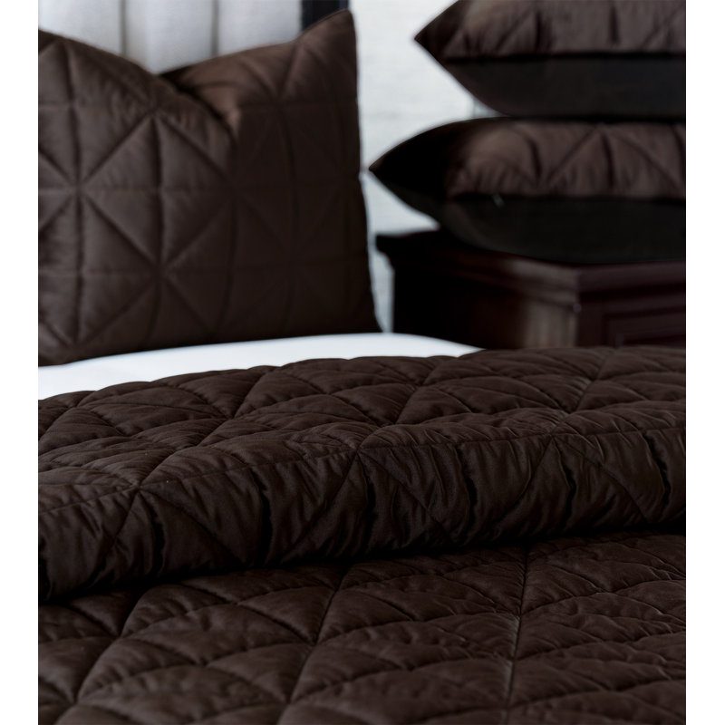 Nova Velvet Coverlet, Twin Coverlet, Cocoa