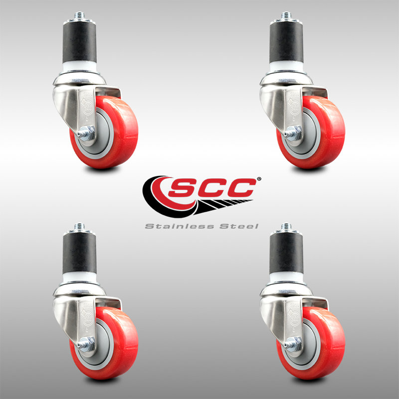 Polyurethane Casters, Red