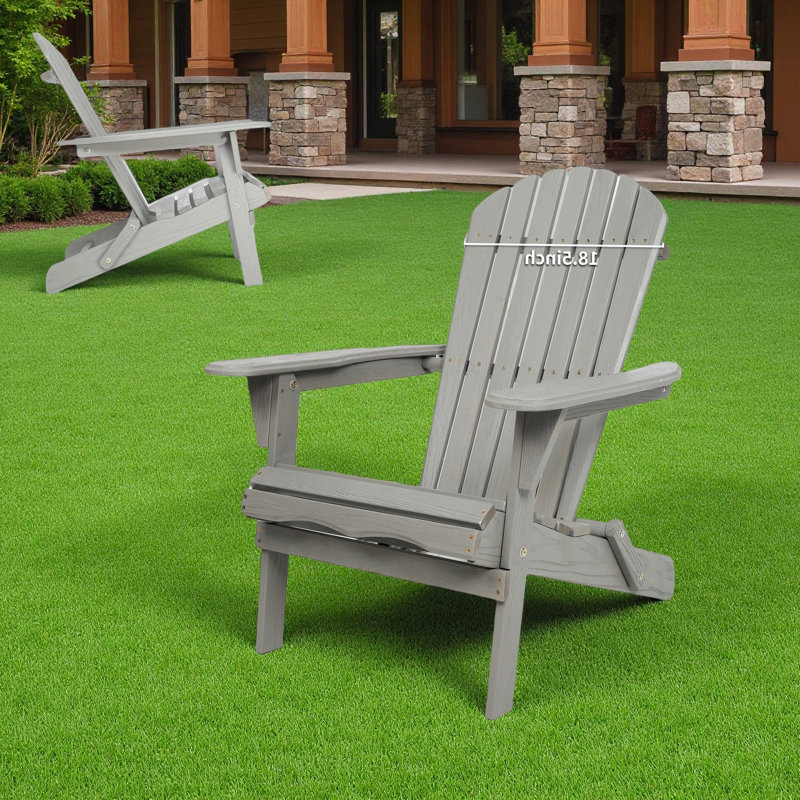 Set of 2 Solid Hemlock Wood Adirondack Chairs – Half Pre-Assembled, Foldable Outdoor Lounge Patio Chairs for Garden, Lawn & Backyard