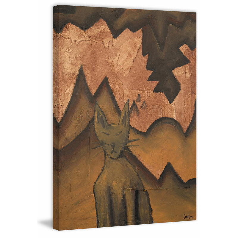 Cat 2 1 Piece Wrapped Canvas Painting, 114cm H x 76cm W x 3.81cm D